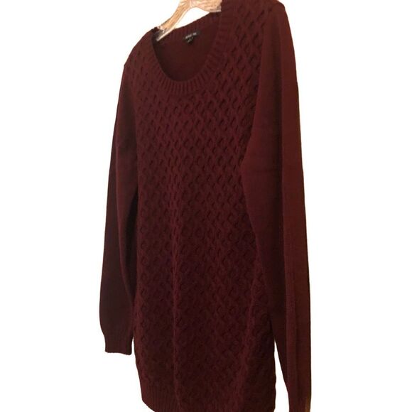 Karissa + Me Women’s Size L Burgundy Sweater Scoop Round Neck Long Sleeve - Picture 4 of 10